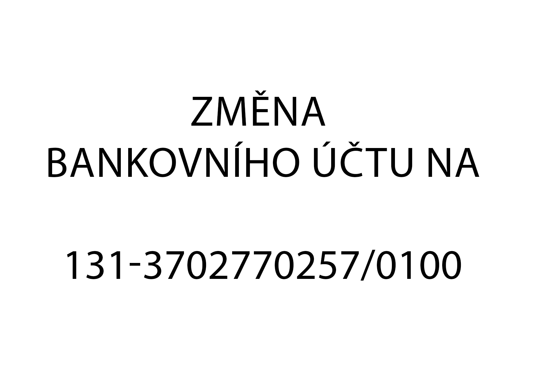 Změna bankovního účtu